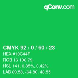 Color code: CMYK 92 / 0 / 60 / 23 | qconv.com