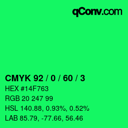 Color code: CMYK 92 / 0 / 60 / 3 | qconv.com