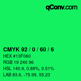 Color code: CMYK 92 / 0 / 60 / 6 | qconv.com