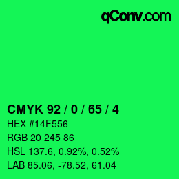 Color code: CMYK 92 / 0 / 65 / 4 | qconv.com