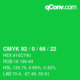 Color code: CMYK 92 / 0 / 68 / 22 | qconv.com