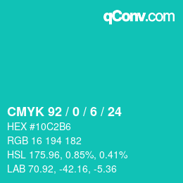 カラーコード: CMYK 92 / 0 / 6 / 24 | qconv.com
