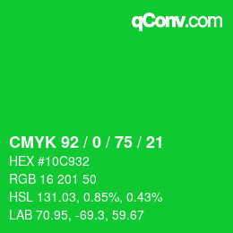 Color code: CMYK 92 / 0 / 75 / 21 | qconv.com