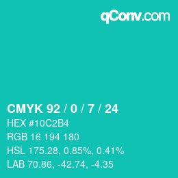 Color code: CMYK 92 / 0 / 7 / 24 | qconv.com