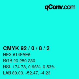 Color code: CMYK 92 / 0 / 8 / 2 | qconv.com