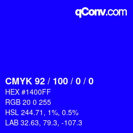 Color code: CMYK 92 / 100 / 0 / 0 | qconv.com