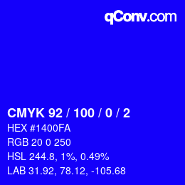 Color code: CMYK 92 / 100 / 0 / 2 | qconv.com