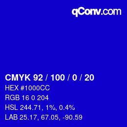 カラーコード: CMYK 92 / 100 / 0 / 20 | qconv.com