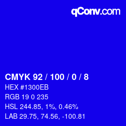 カラーコード: CMYK 92 / 100 / 0 / 8 | qconv.com
