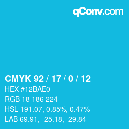 Color code: CMYK 92 / 17 / 0 / 12 | qconv.com