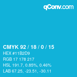 Color code: CMYK 92 / 18 / 0 / 15 | qconv.com
