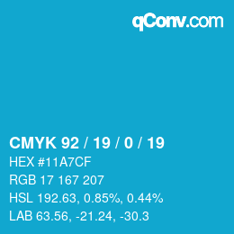 Color code: CMYK 92 / 19 / 0 / 19 | qconv.com