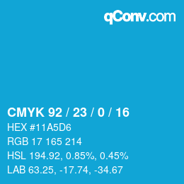 Color code: CMYK 92 / 23 / 0 / 16 | qconv.com