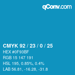 Color code: CMYK 92 / 23 / 0 / 25 | qconv.com