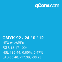 Color code: CMYK 92 / 24 / 0 / 12 | qconv.com