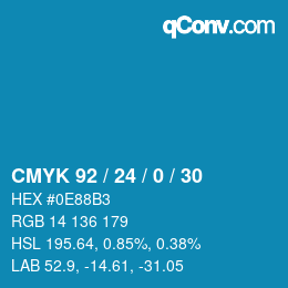 Color code: CMYK 92 / 24 / 0 / 30 | qconv.com