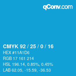 Color code: CMYK 92 / 25 / 0 / 16 | qconv.com