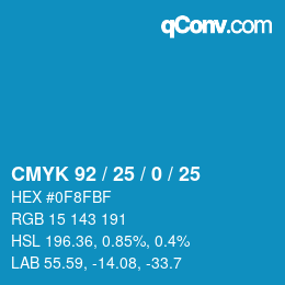 カラーコード: CMYK 92 / 25 / 0 / 25 | qconv.com