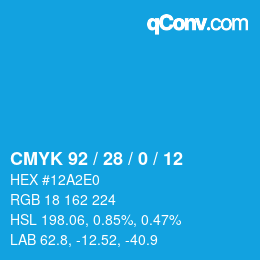 カラーコード: CMYK 92 / 28 / 0 / 12 | qconv.com