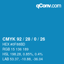 Color code: CMYK 92 / 28 / 0 / 26 | qconv.com