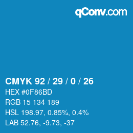 Color code: CMYK 92 / 29 / 0 / 26 | qconv.com