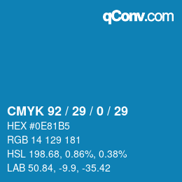 Color code: CMYK 92 / 29 / 0 / 29 | qconv.com