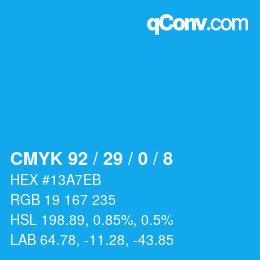Color code: CMYK 92 / 29 / 0 / 8 | qconv.com