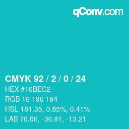 Color code: CMYK 92 / 2 / 0 / 24 | qconv.com
