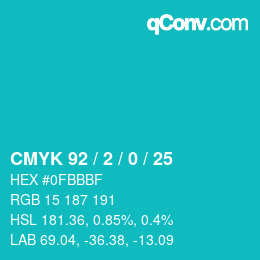 Color code: CMYK 92 / 2 / 0 / 25 | qconv.com
