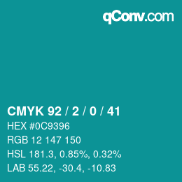 Color code: CMYK 92 / 2 / 0 / 41 | qconv.com