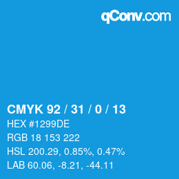 Color code: CMYK 92 / 31 / 0 / 13 | qconv.com