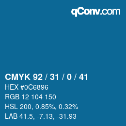 Color code: CMYK 92 / 31 / 0 / 41 | qconv.com
