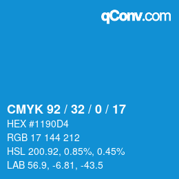 Color code: CMYK 92 / 32 / 0 / 17 | qconv.com