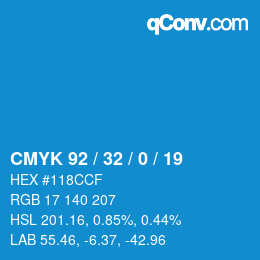 カラーコード: CMYK 92 / 32 / 0 / 19 | qconv.com