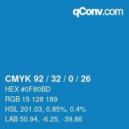 カラーコード: CMYK 92 / 32 / 0 / 26 | qconv.com