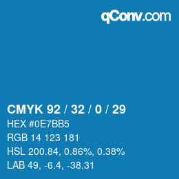 Color code: CMYK 92 / 32 / 0 / 29 | qconv.com