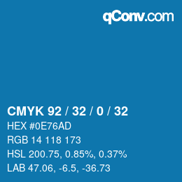 Color code: CMYK 92 / 32 / 0 / 32 | qconv.com