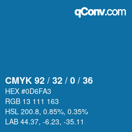 カラーコード: CMYK 92 / 32 / 0 / 36 | qconv.com
