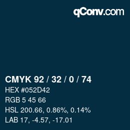 颜色代码: CMYK 92 / 32 / 0 / 74 | qconv.com