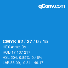 Color code: CMYK 92 / 37 / 0 / 15 | qconv.com