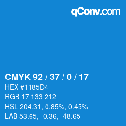 颜色代码: CMYK 92 / 37 / 0 / 17 | qconv.com