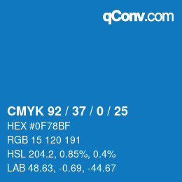 カラーコード: CMYK 92 / 37 / 0 / 25 | qconv.com