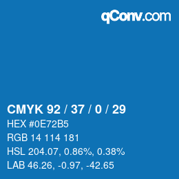 Color code: CMYK 92 / 37 / 0 / 29 | qconv.com