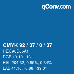 カラーコード: CMYK 92 / 37 / 0 / 37 | qconv.com