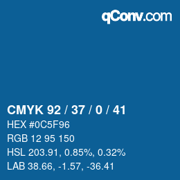 Color code: CMYK 92 / 37 / 0 / 41 | qconv.com