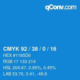 Farbcode: CMYK 92 / 38 / 0 / 16 | qconv.com