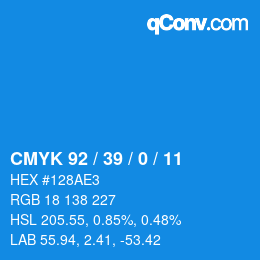 Código de color: CMYK 92 / 39 / 0 / 11 | qconv.com