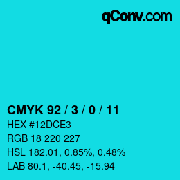 Color code: CMYK 92 / 3 / 0 / 11 | qconv.com