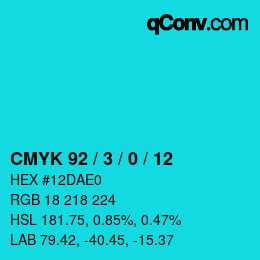 Color code: CMYK 92 / 3 / 0 / 12 | qconv.com