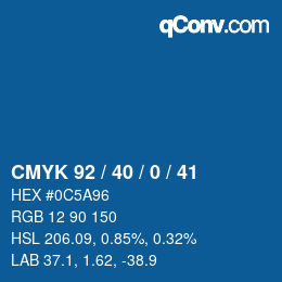 Color code: CMYK 92 / 40 / 0 / 41 | qconv.com